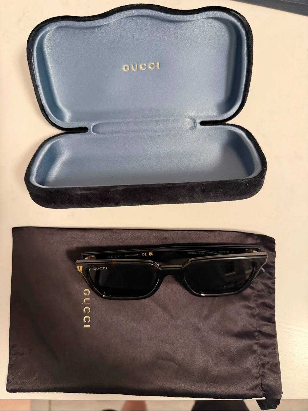 Gucci GG1177S 002 Havana Rectangle Sunglasses w/ Case & Dust Bag